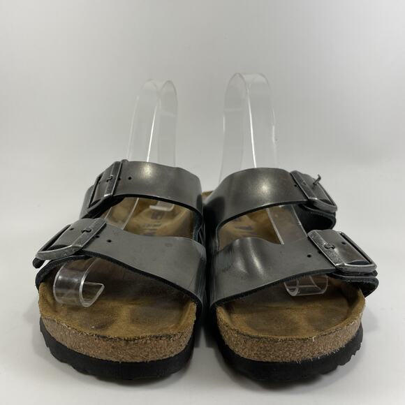 Birkenstock Arizona Sandals Womens Size 38, US 7-7.5 Narrow Metallic Soft FB - Picture 2 of 10